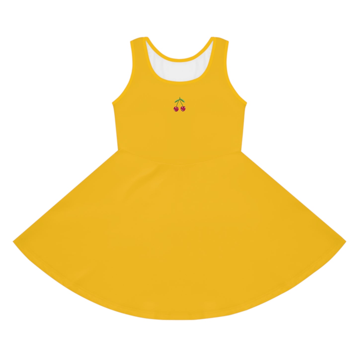 Girls' Yellow Sleeveless Sundress (AOP)