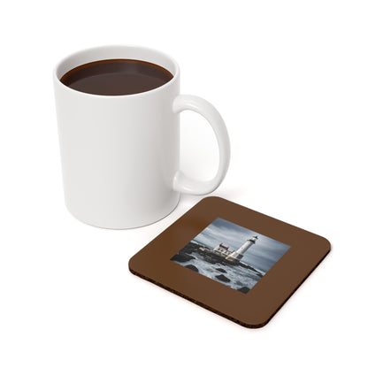 Matiby Lighthouse Brown Cork Back Coaster