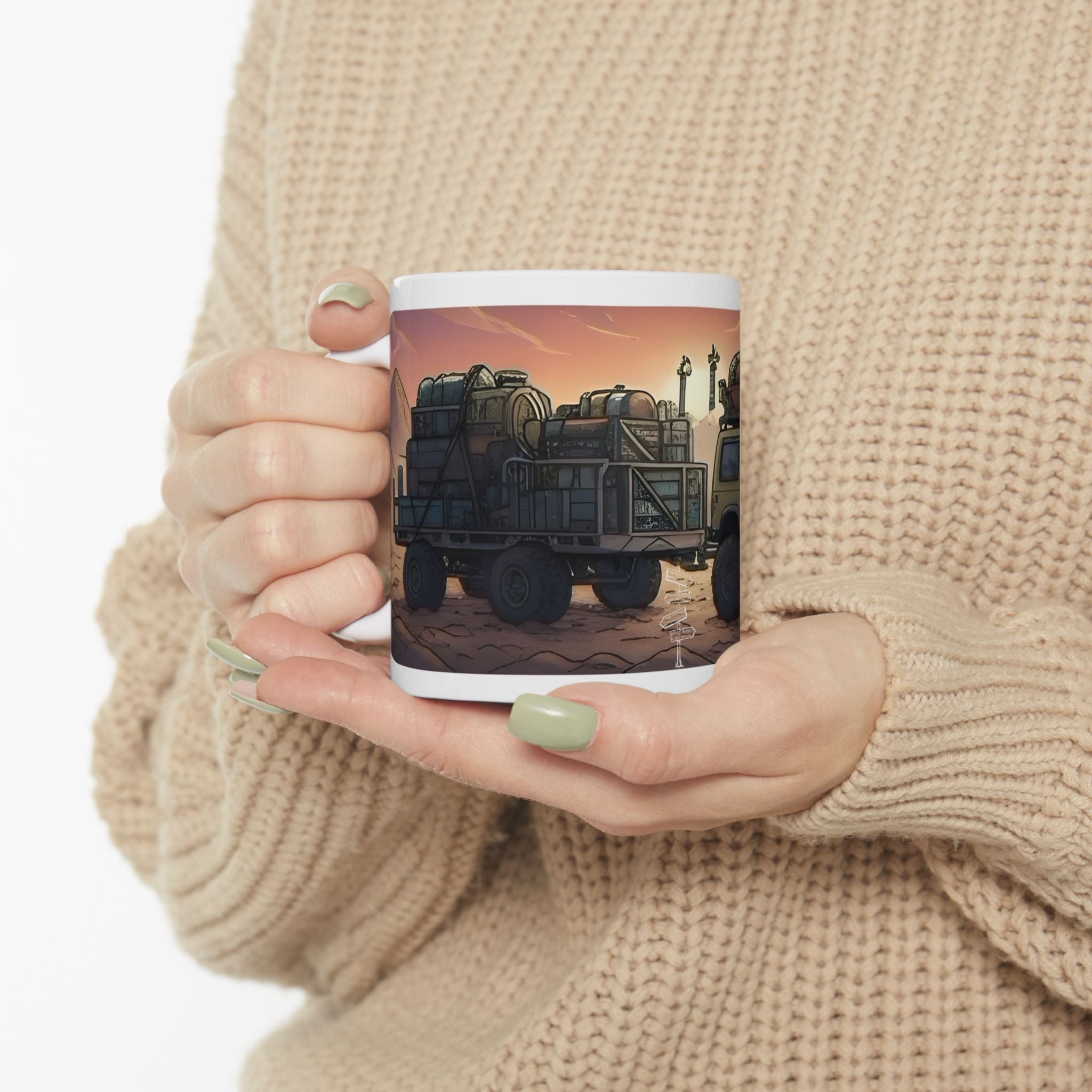 Adventure 4x4 Trucks #44, Globe Trekkers White Ceramic Mug — Find Your Path To The Essentials Cup (11oz & 15oz)
