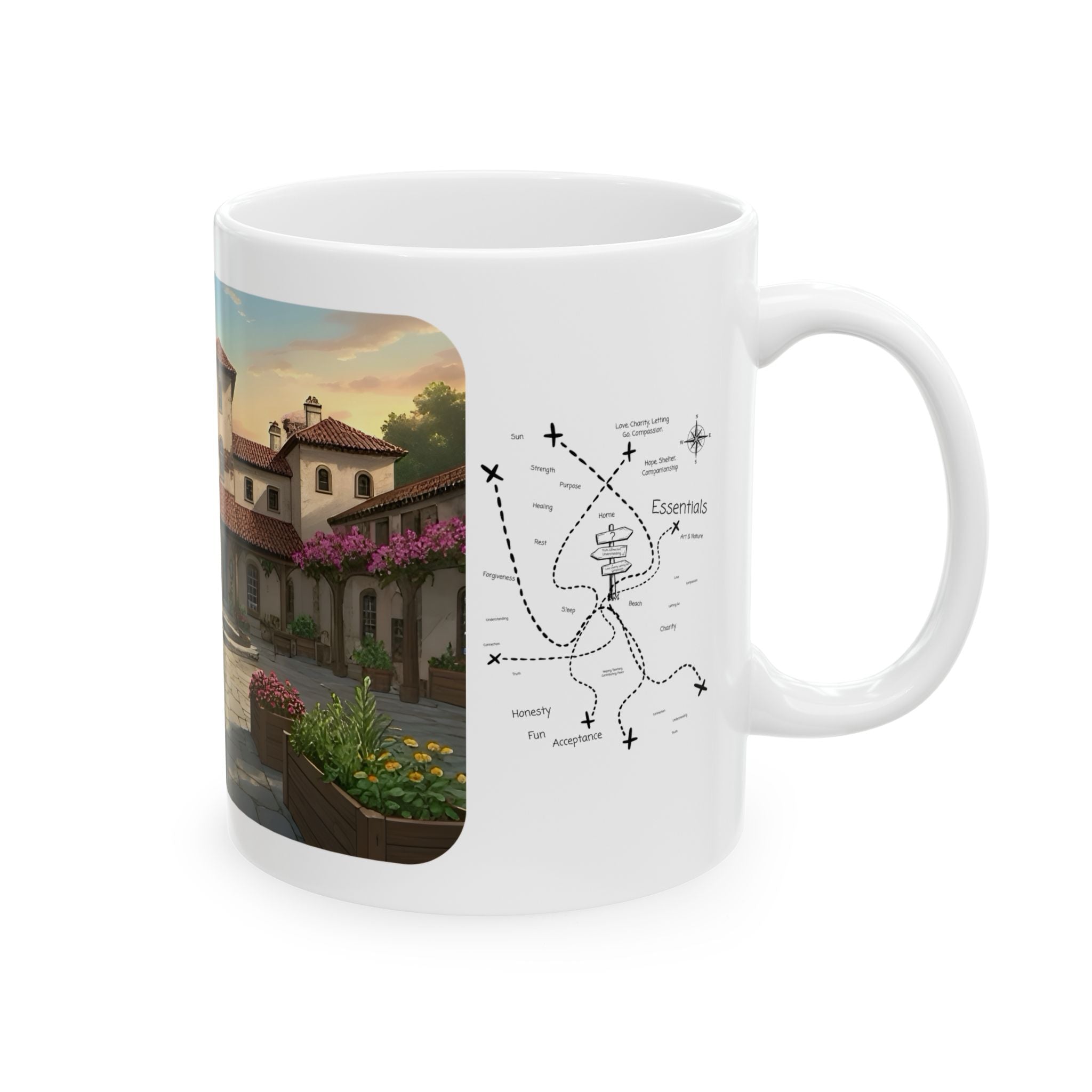 Cozy Architecture & Dreamy Landscapes #39 White Ceramic Mug – Homes Home Sweet Home Cup (11oz/15oz)