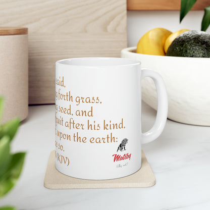 Bible Speaks Gen 1:11 Ceramic Mug, 11oz