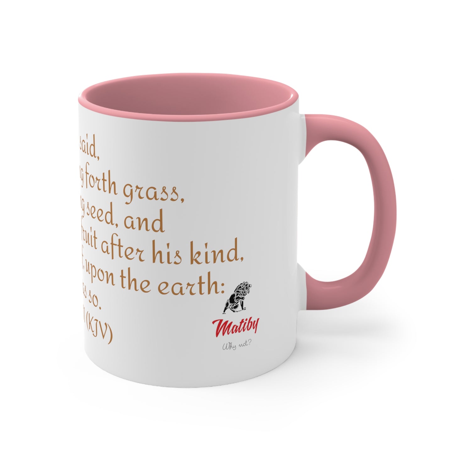 Bible Speaks Gen 1:11 Accent Mug, 11oz