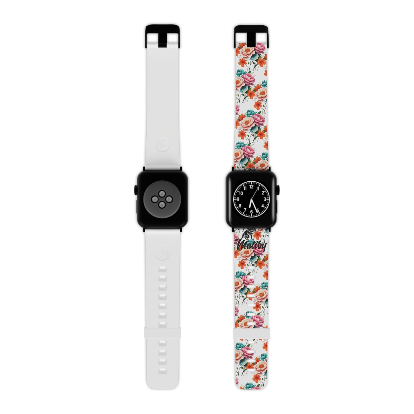 Matiby White Floral Watch Band for Apple Watch