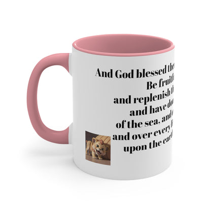 Bible Speaks Gen 1:28 Accent Mug, 11oz