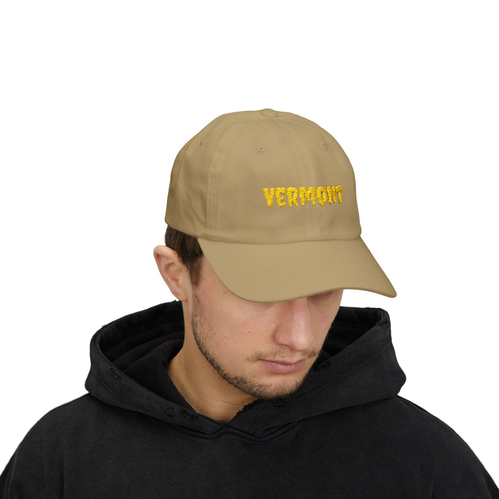 Vermont United States of America Gold Embroidered Classic Dad Cap | VT 14th USA Baseball Hat