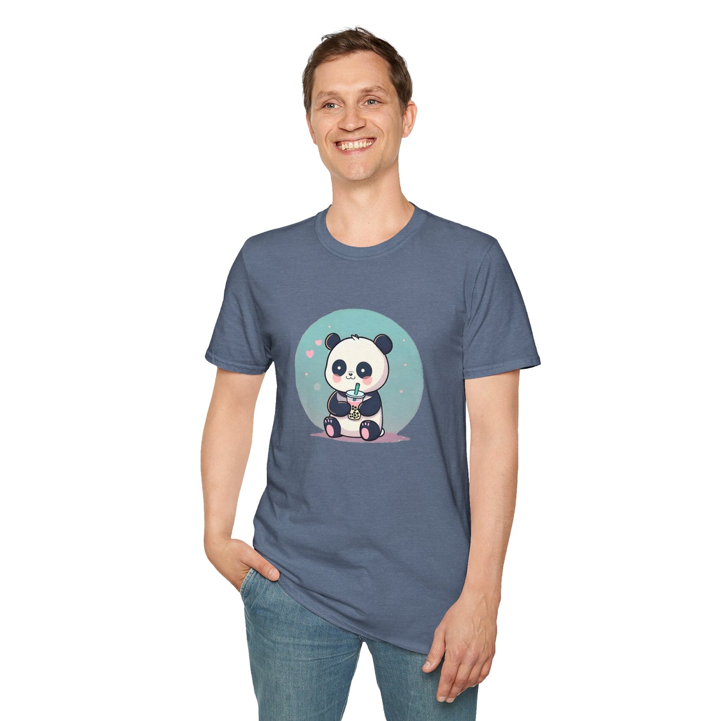 Panda With Boba Unisex Softstyle T-Shirt