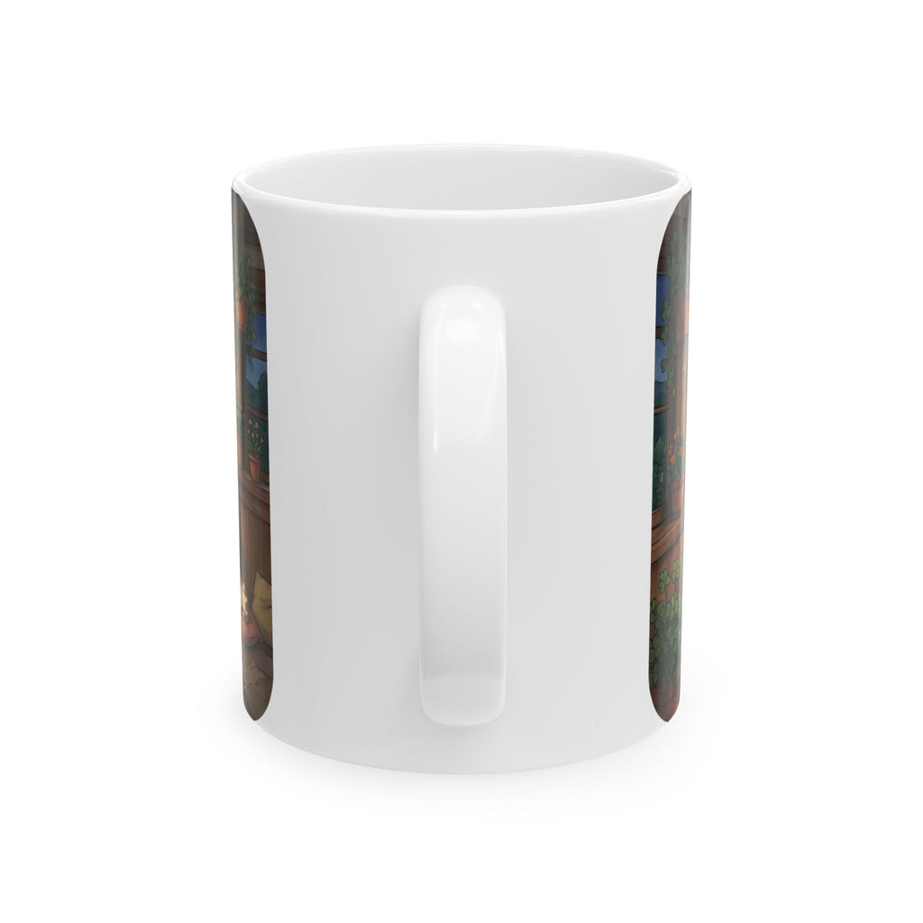 Cozy Candlelit Dinner White Ceramic Mug — Romantic Couple Cottage Cup (11oz & 15oz)