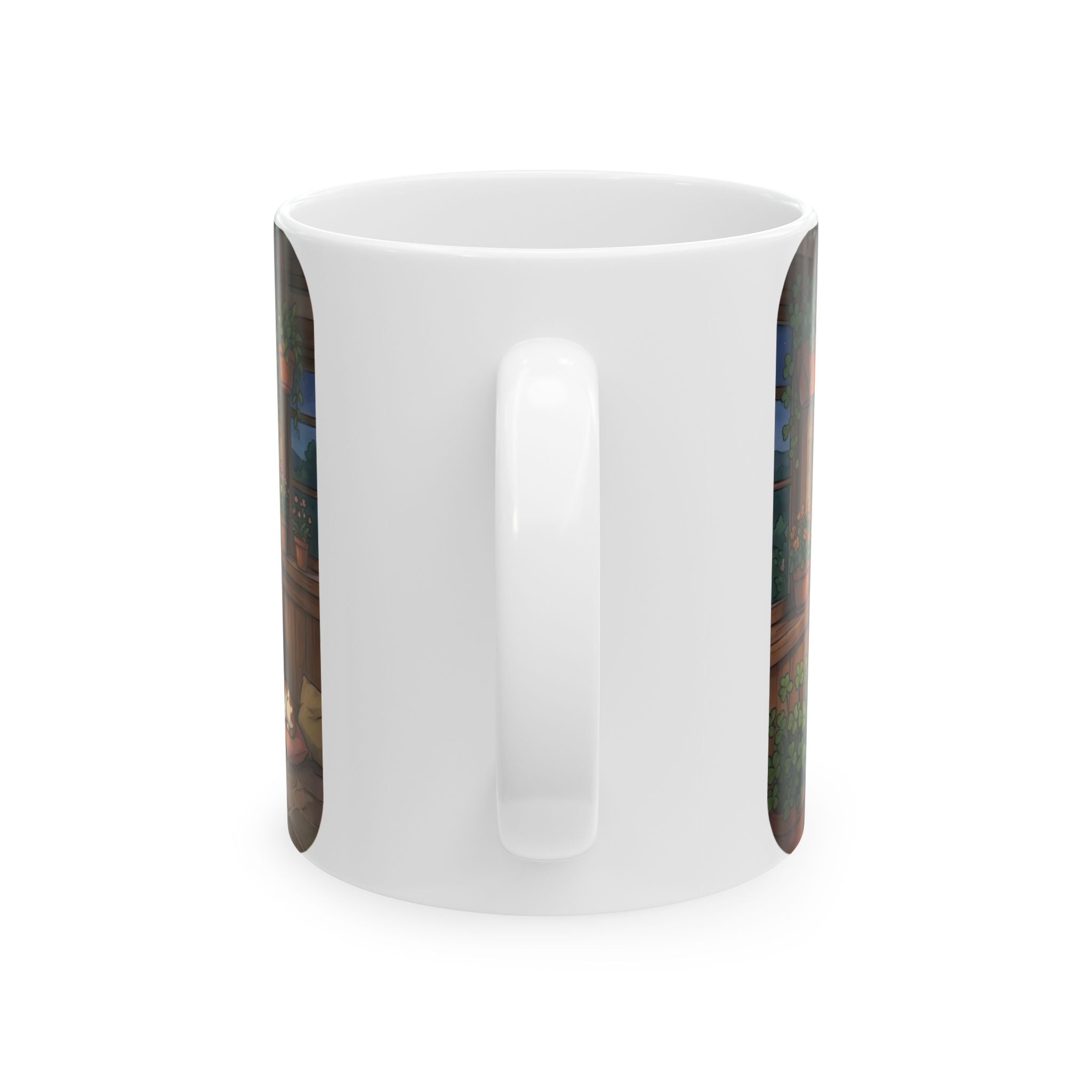 Cozy Candlelit Dinner White Ceramic Mug — Romantic Couple Cottage Cup (11oz & 15oz)
