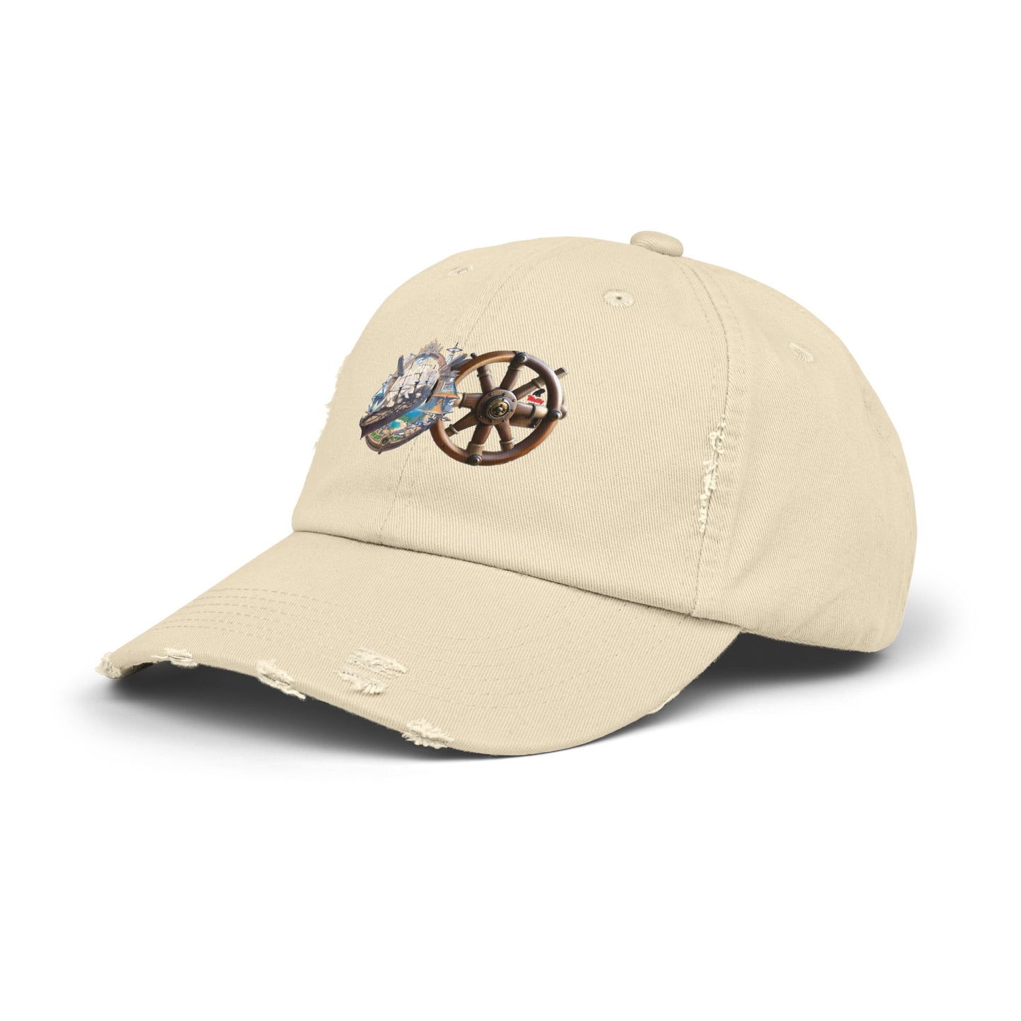 Nautical Unisex Distressed Cap