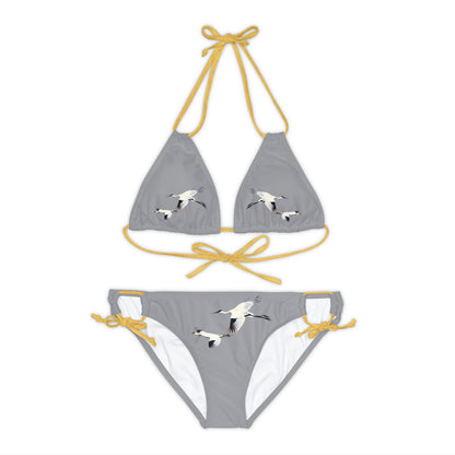 Grey Strappy Bikini Set (AOP)