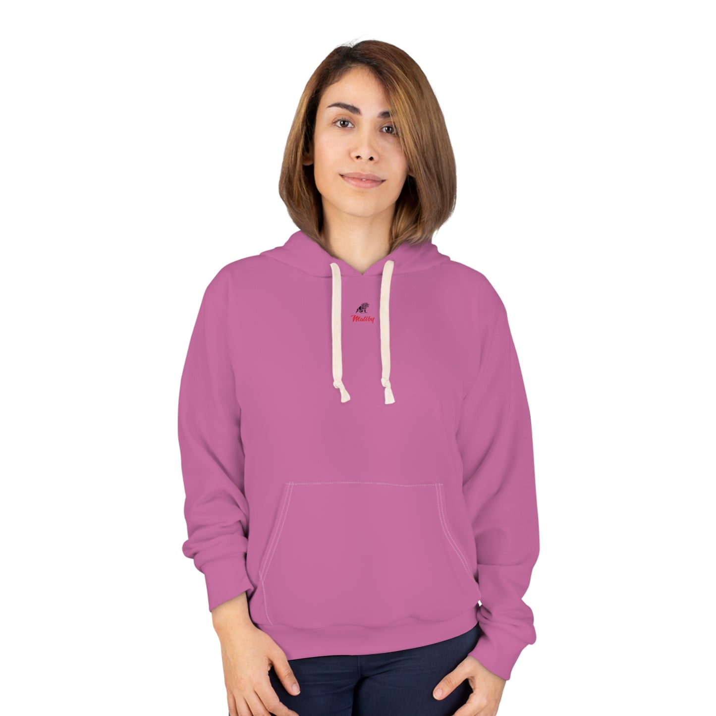 Pink Unisex Pullover Hoodie (AOP)