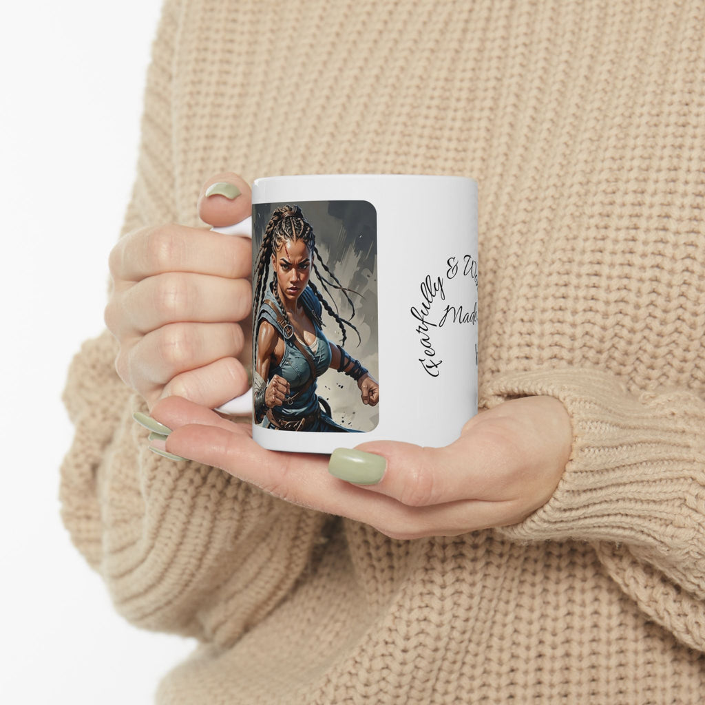 Gentle Woman of Valor #28 White Ceramic Mug - Fearfully & Wonderfully Made Tribute Cup (11oz/15oz)