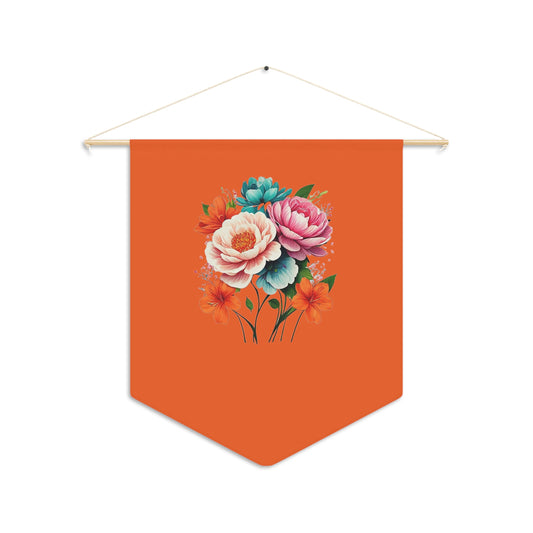 E Floral Orange Pennant