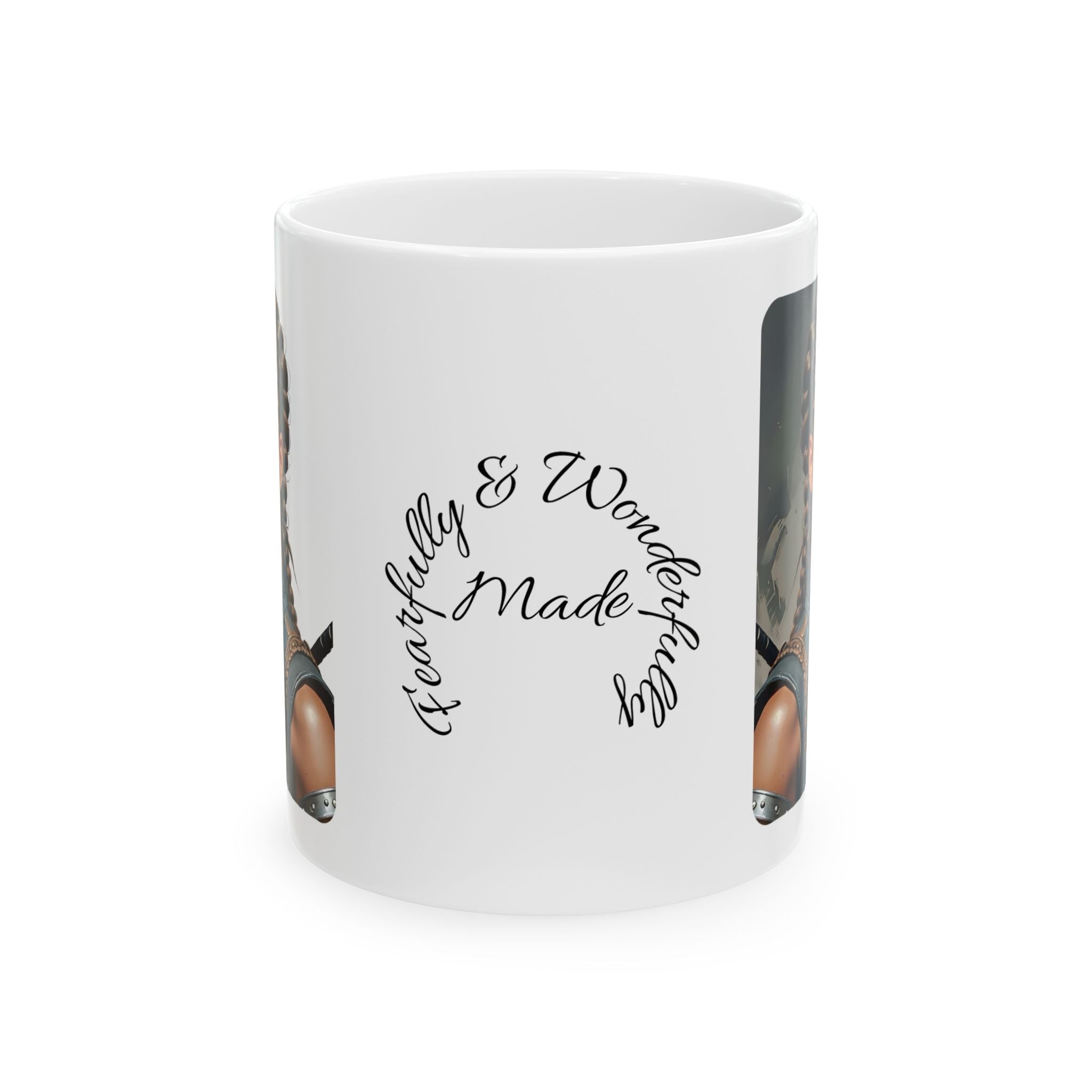 Gentle Woman of Valor #10 White Ceramic Mug - Fearfully & Wonderfully Made Tribute Cup (11oz/15oz)