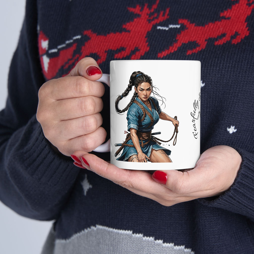Gentle Woman of Valor #18 White Ceramic Mug - Fearfully & Wonderfully Made Tribute Cup (11oz/15oz)