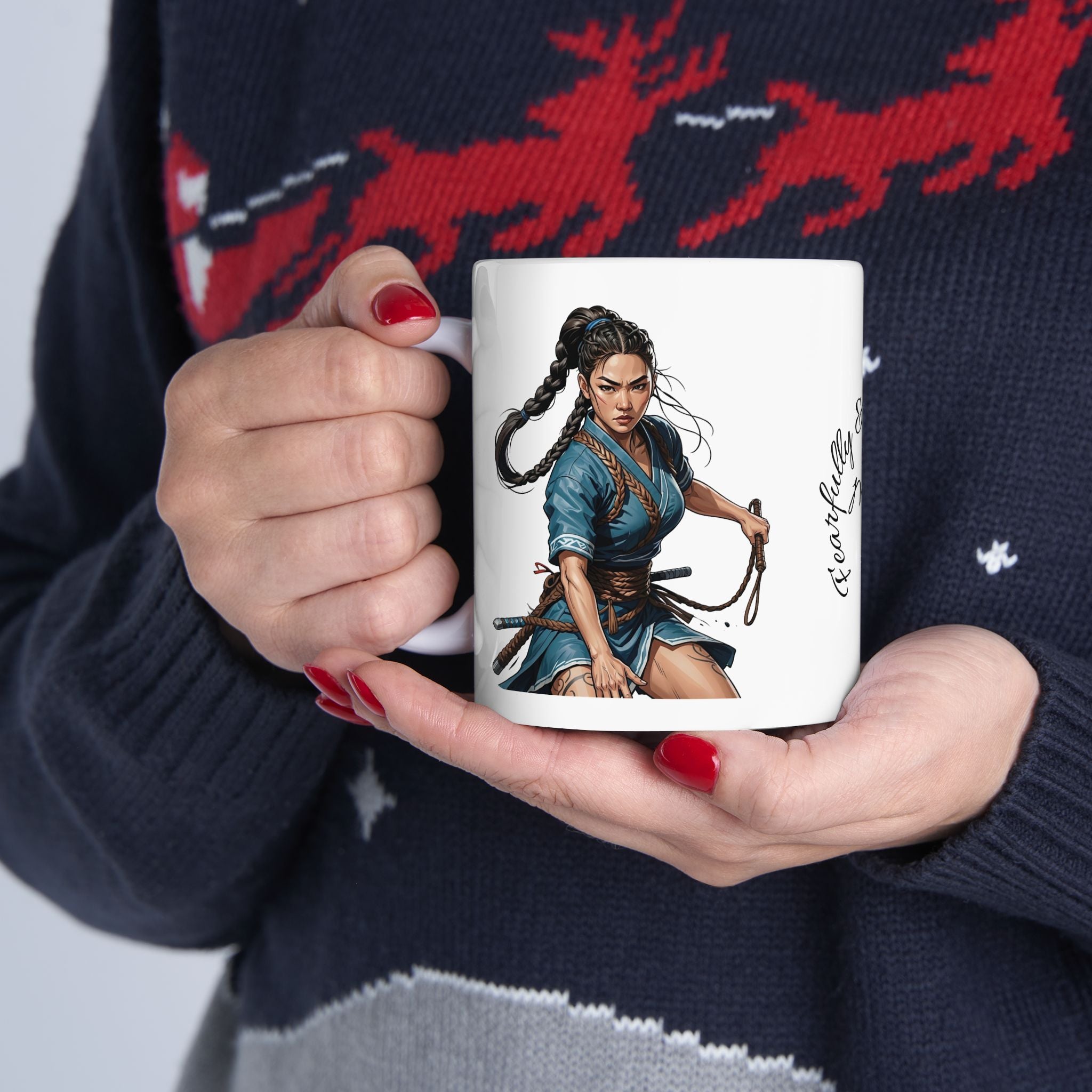 Gentle Woman of Valor #18 White Ceramic Mug - Fearfully & Wonderfully Made Tribute Cup (11oz/15oz)