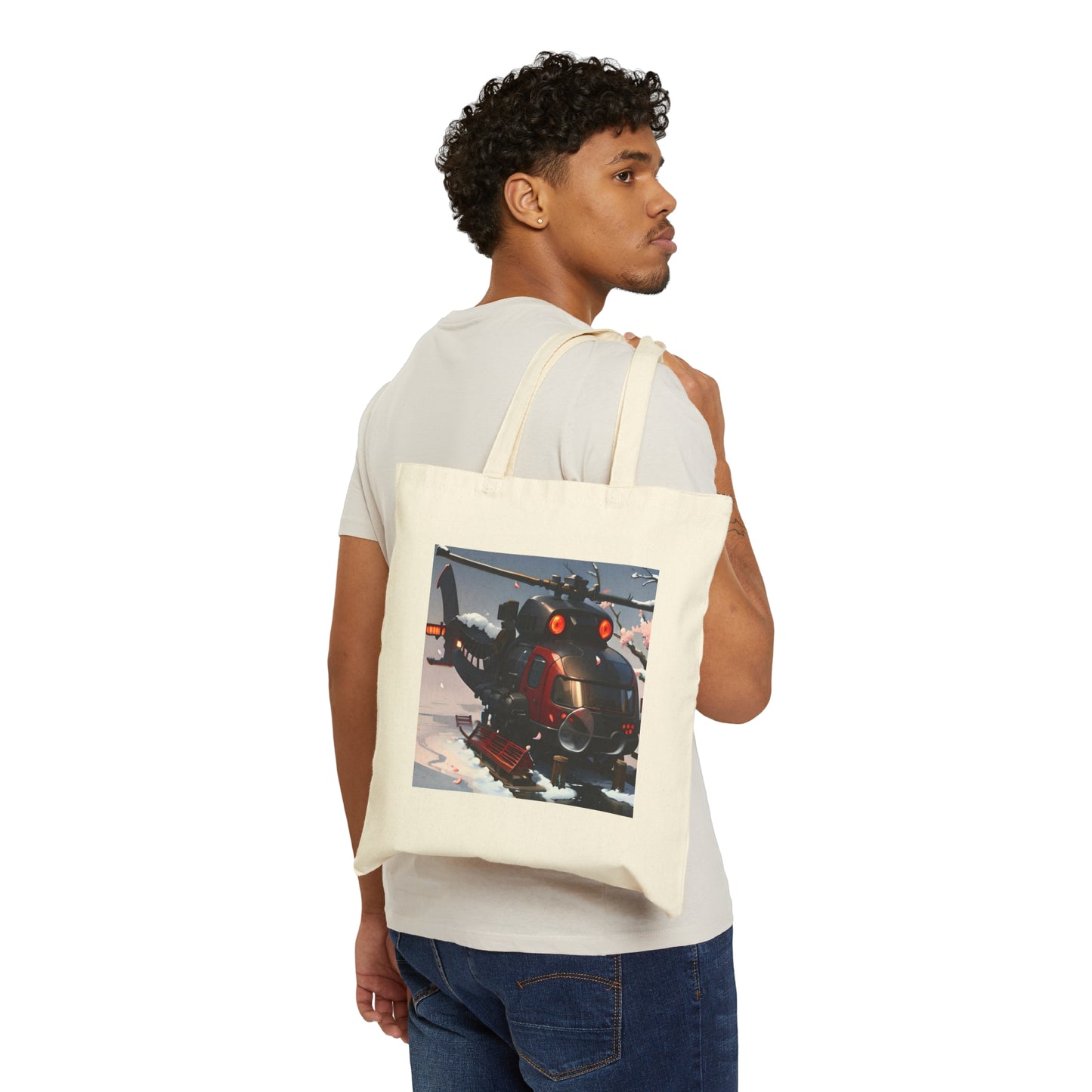 Helicopter Cotton Canvas Tote Bag