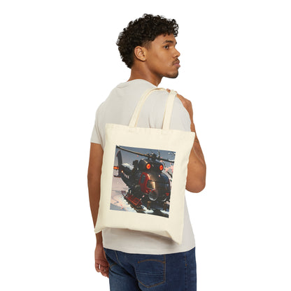 Helicopter Cotton Canvas Tote Bag