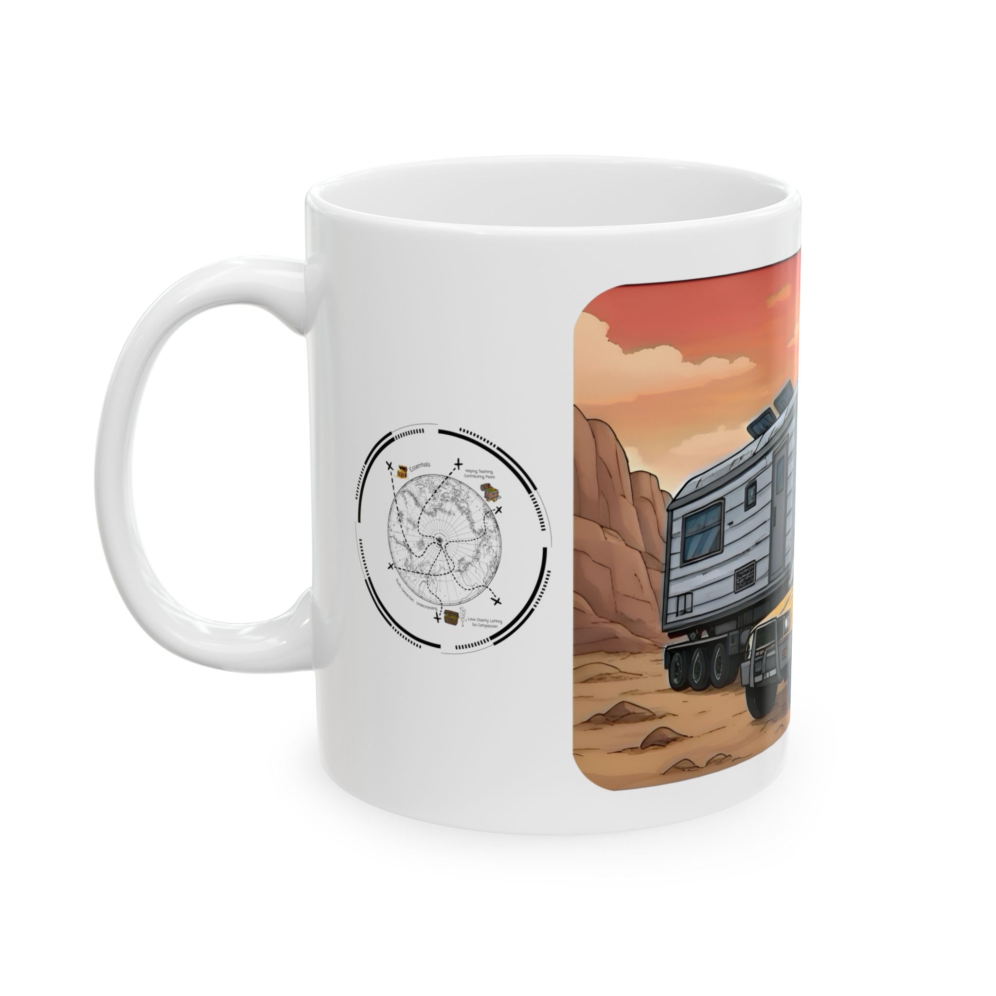 Sunshine State Pickup Trucks #15, Hauling Off The Grid Trailer White Ceramic Mug – Celebrating Companionship, Creativity & Life’s Little Wonders Cup (11oz/15oz)
