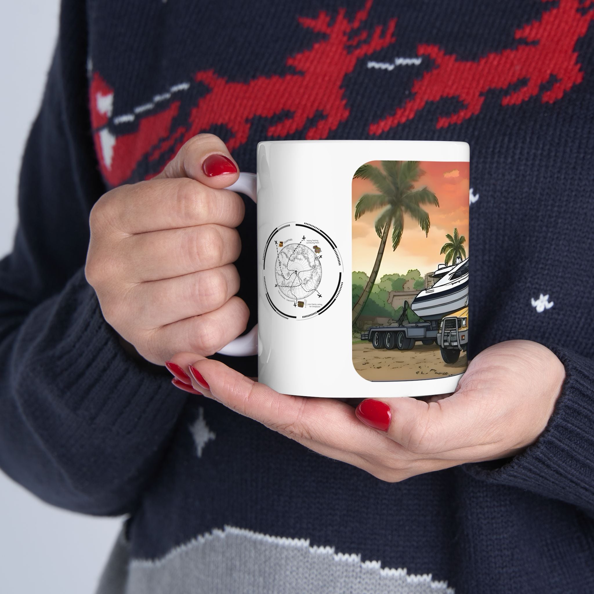 Sunshine State Pickup Trucks #9 Speed Boat Hauler White Ceramic Mug – Celebrating Companionship, Creativity & Life’s Little Wonders Cup (11oz/15oz)