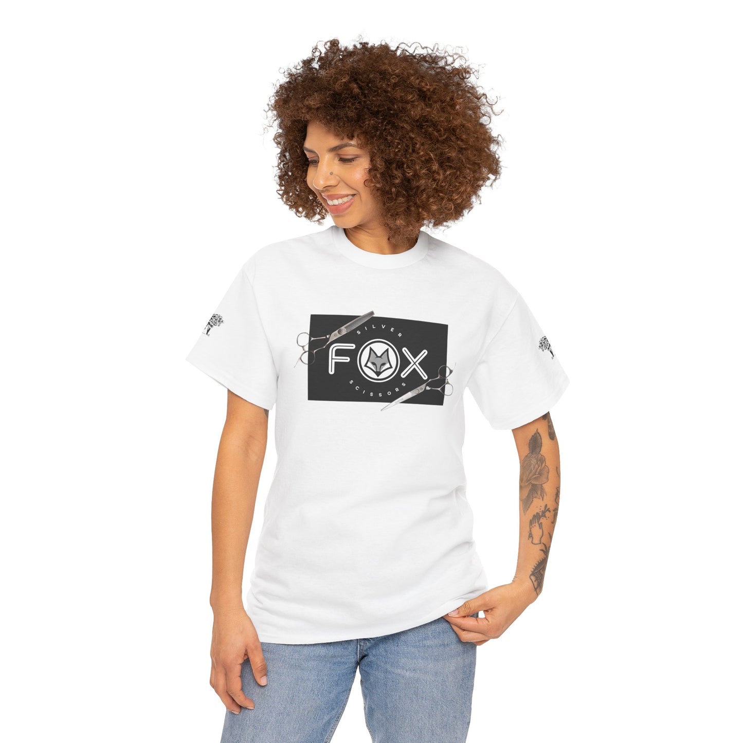 Silver Fox Scissors Unisex Heavy Cotton Tee