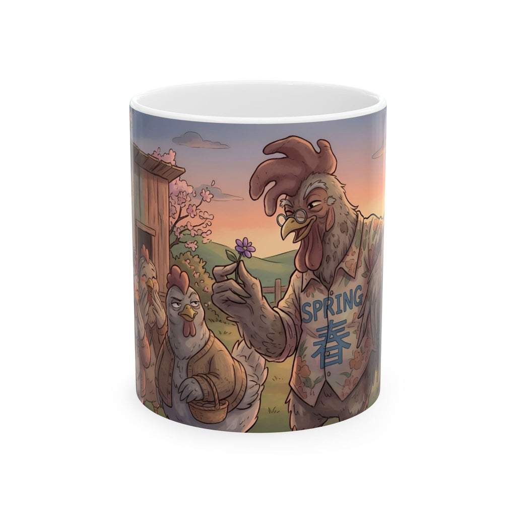 Spring Rooster White Ceramic Mug – "I Still Got It" Farmhouse Chicken Art (11oz/15oz)