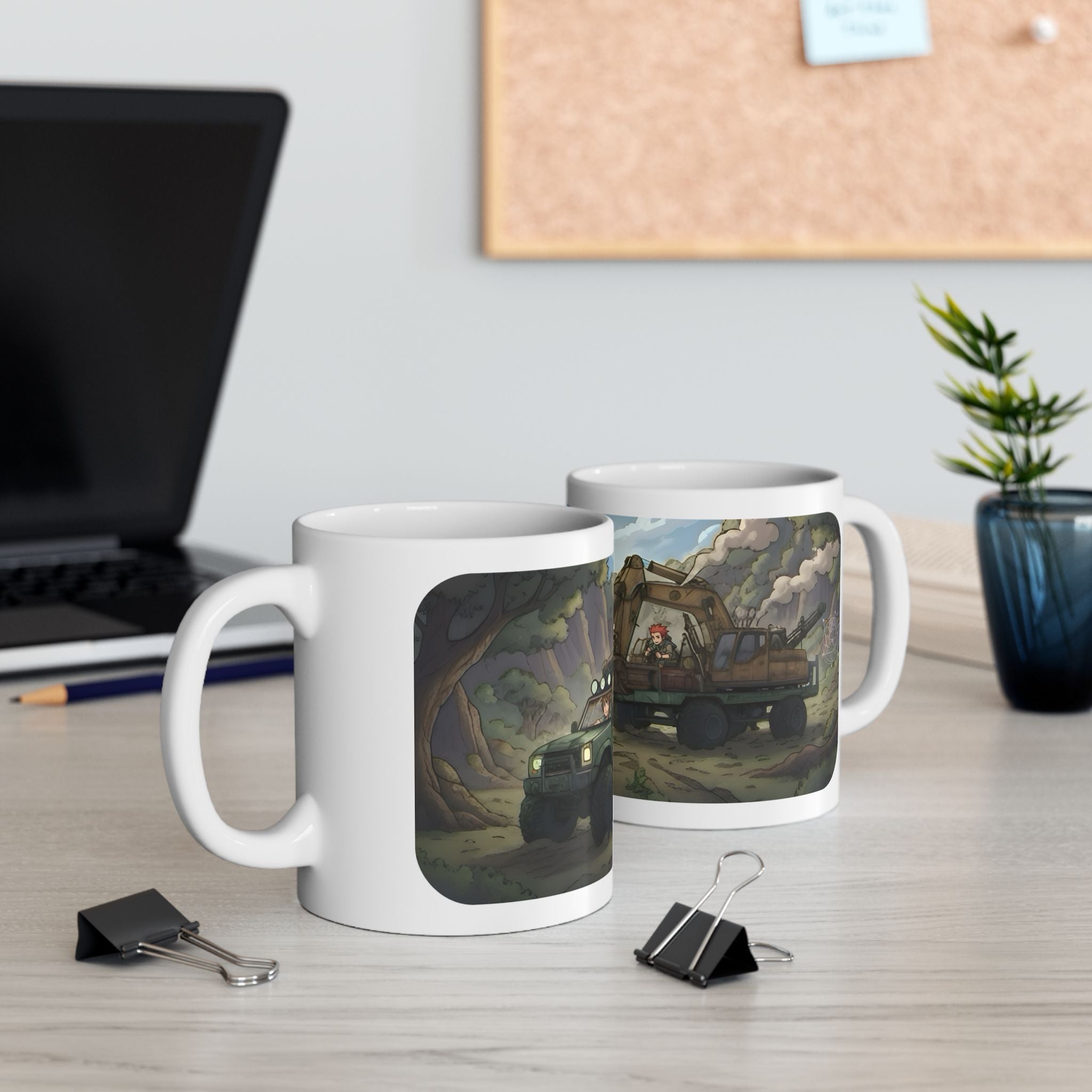 Adventure 4x4 Trucks #36, Anime Indie Game Developers On The Move White Ceramic Mug — Find Your Path To The Essentials Cup (11oz & 15oz)