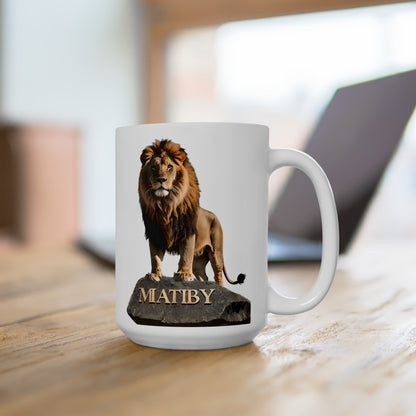 Matiby Lion Ceramic Mug, 11oz