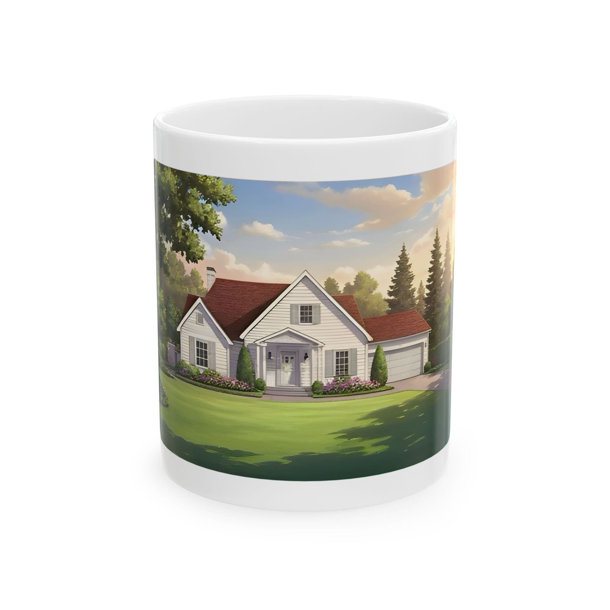 Cozy Architecture & Dreamy Landscapes #51 White Ceramic Mug – Homes Home Sweet Home Cup (11oz/15oz)