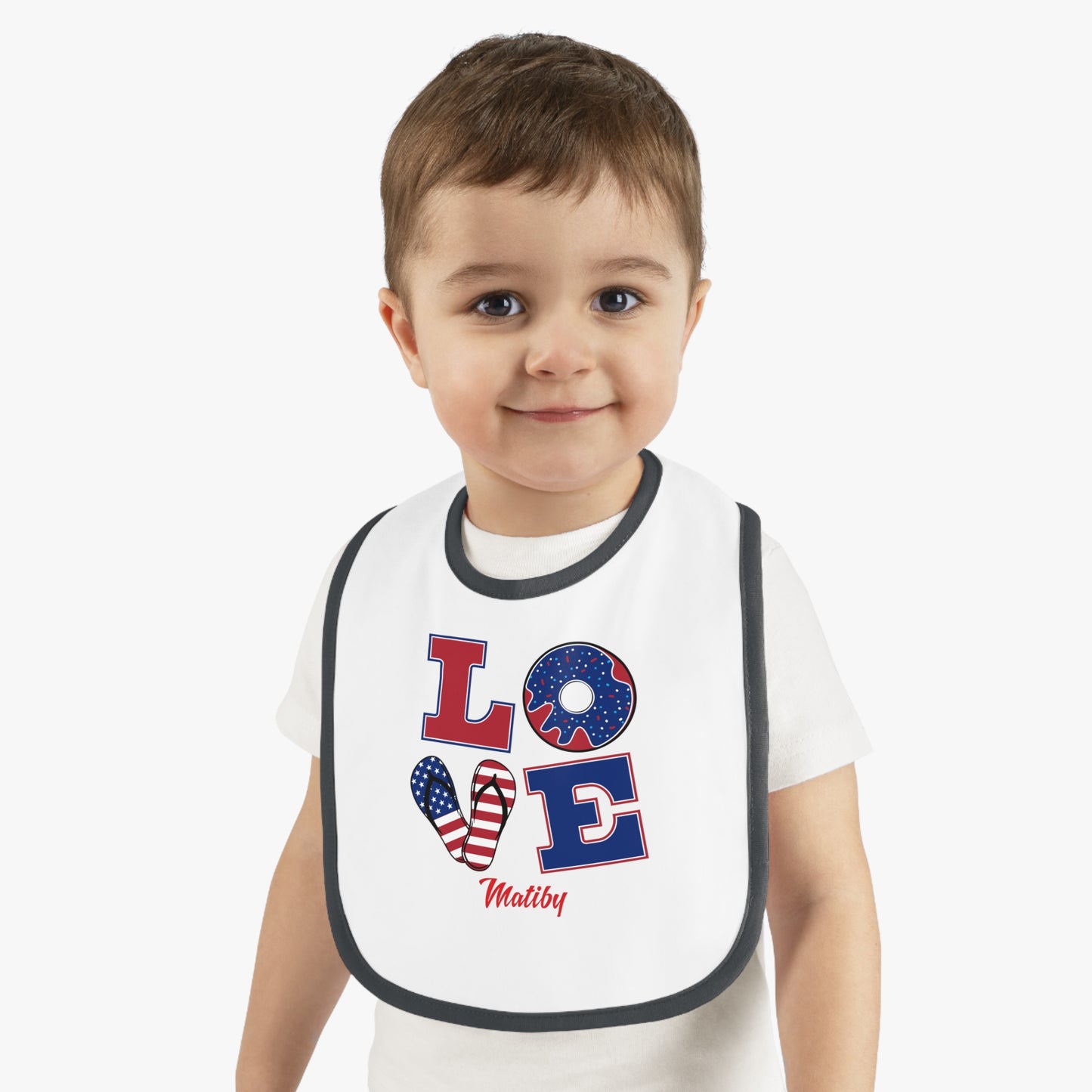 Baby Contrast Trim Jersey Bib