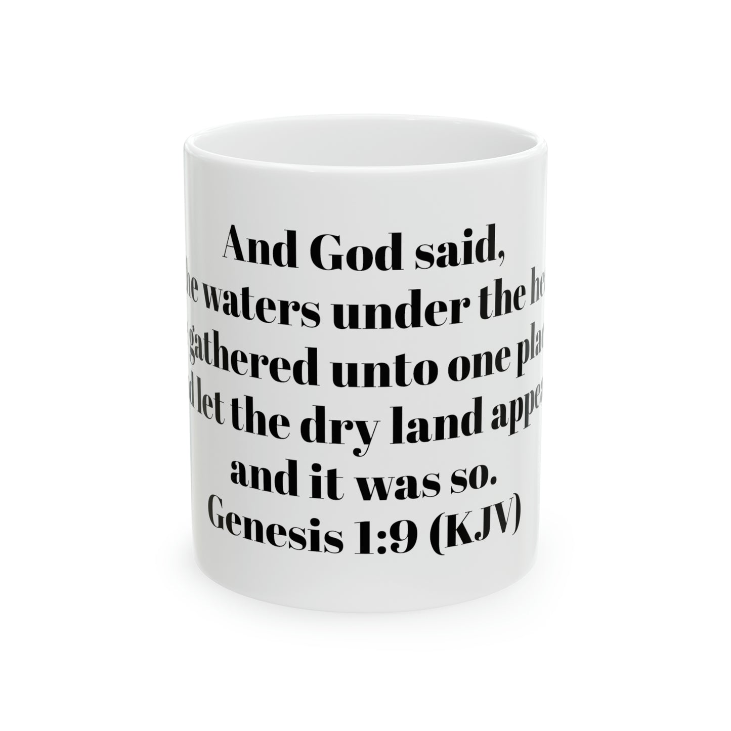 Bible Speaks Gen 1:9 Ceramic Mug, 11oz