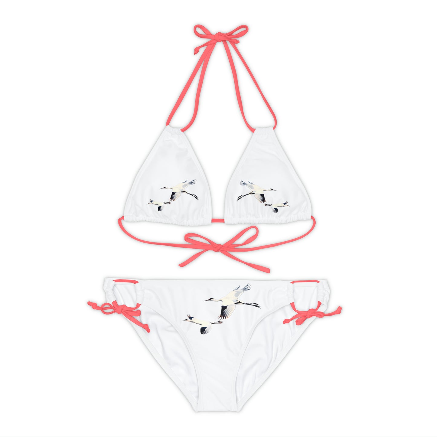 White Strappy Bikini Set (AOP)