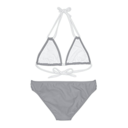 Grey Strappy Bikini Set (AOP)