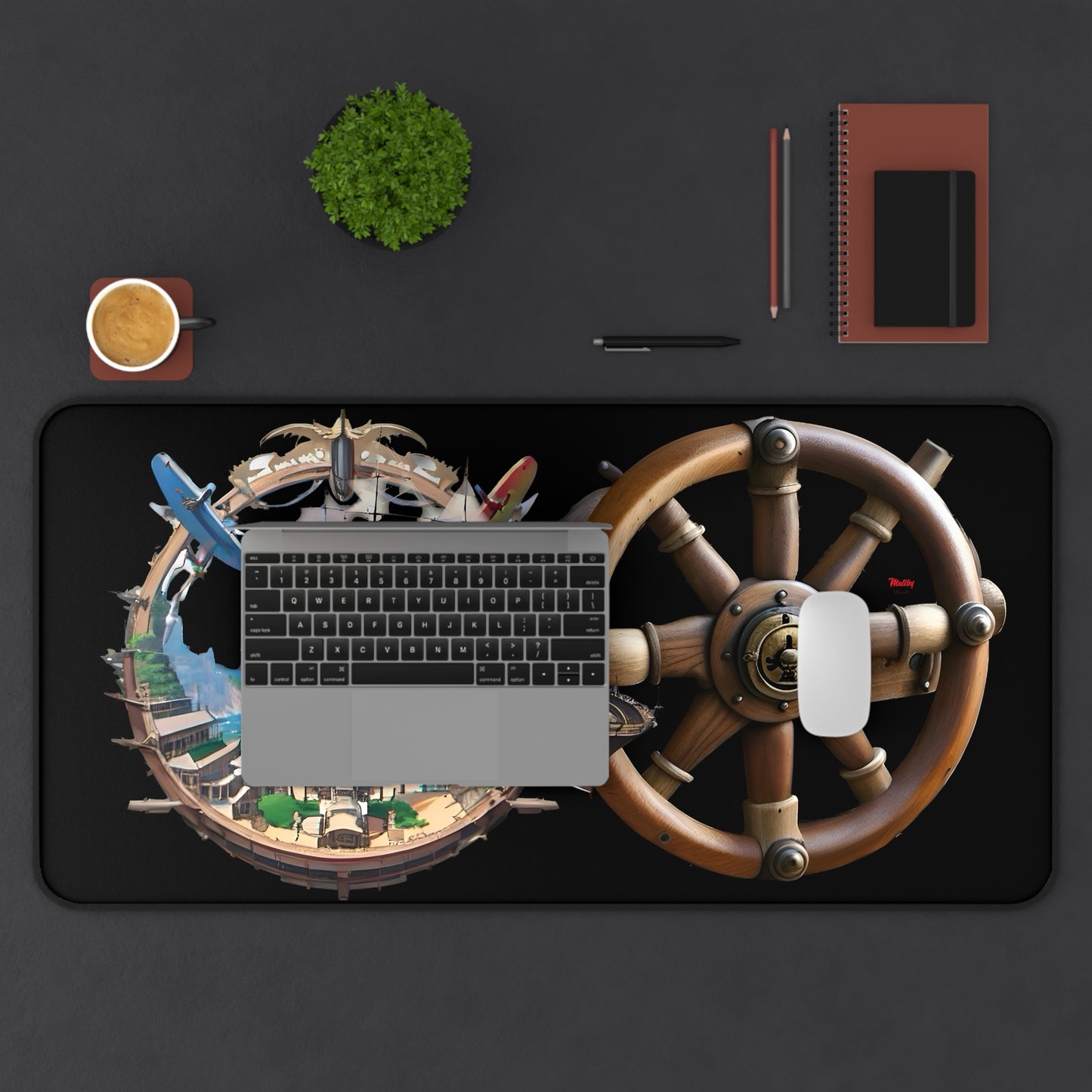 Nautical Desk Mat, Black