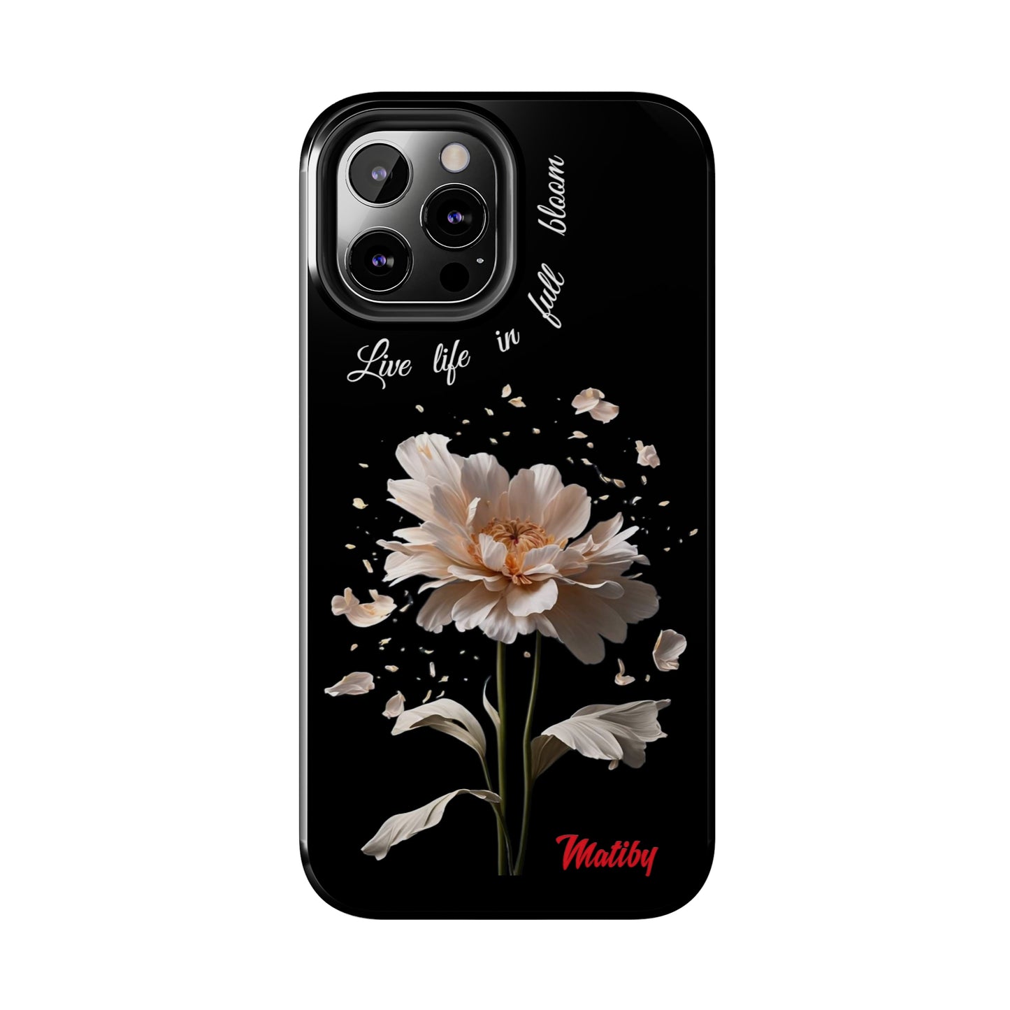 Matiby Amy's Special Flower Bloom Black Tough Phone Cases