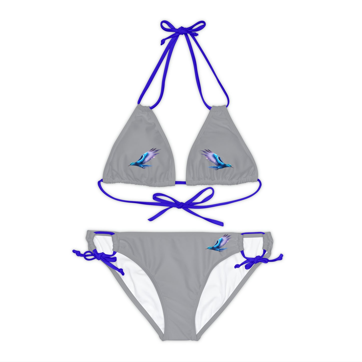 Grey Strappy Bikini Set (AOP)