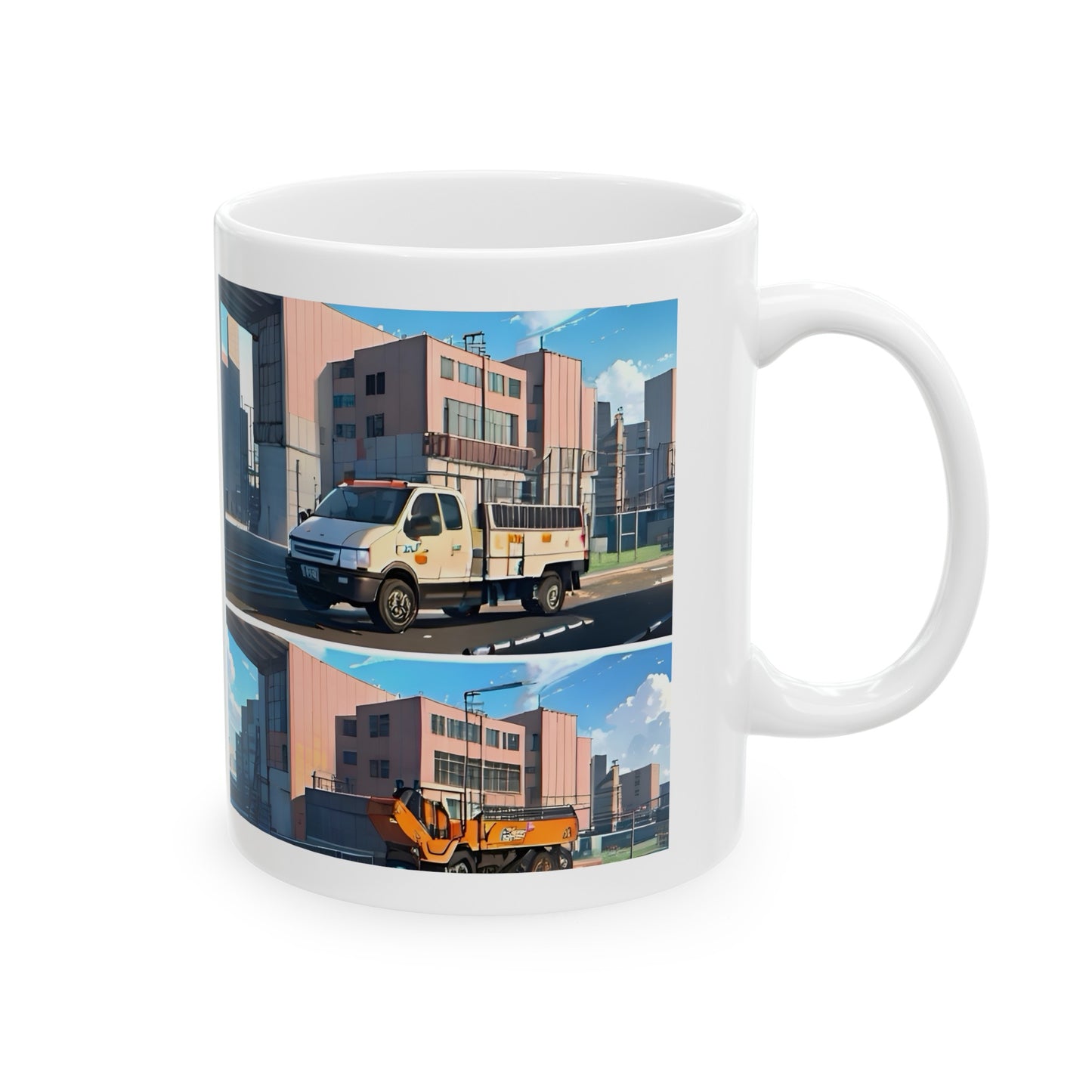 Artzy Construction Ceramic Mug, 11oz