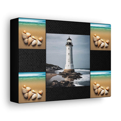 Lighthouse Black Canvas Gallery Wraps