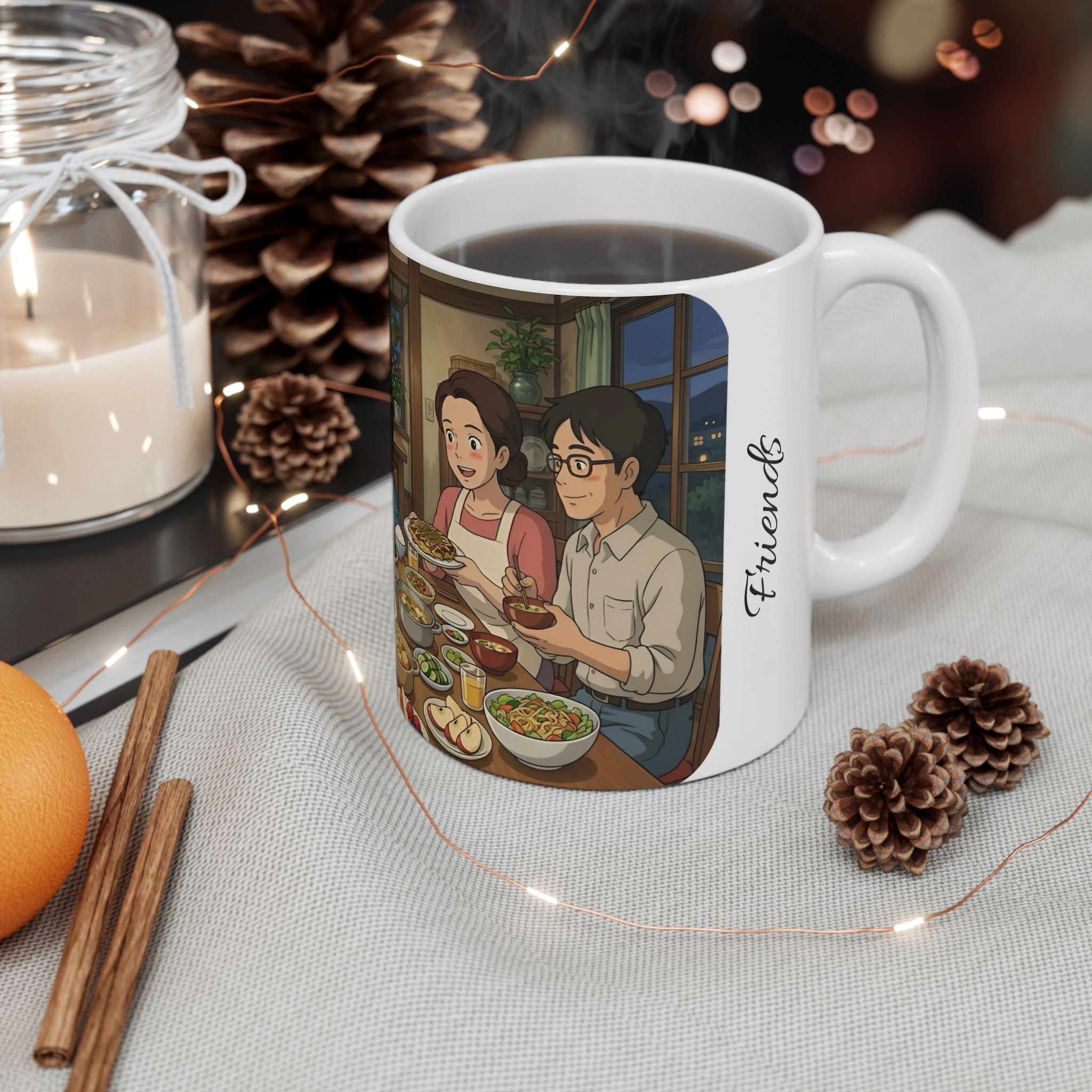 Family & Friends #8 Forever White Ceramic Mug — Cozy Feast Cup (11oz/15oz)