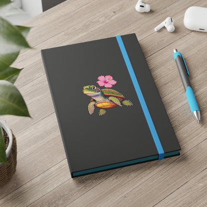 Turtle Flower Color Contrast Notebook - Ruled