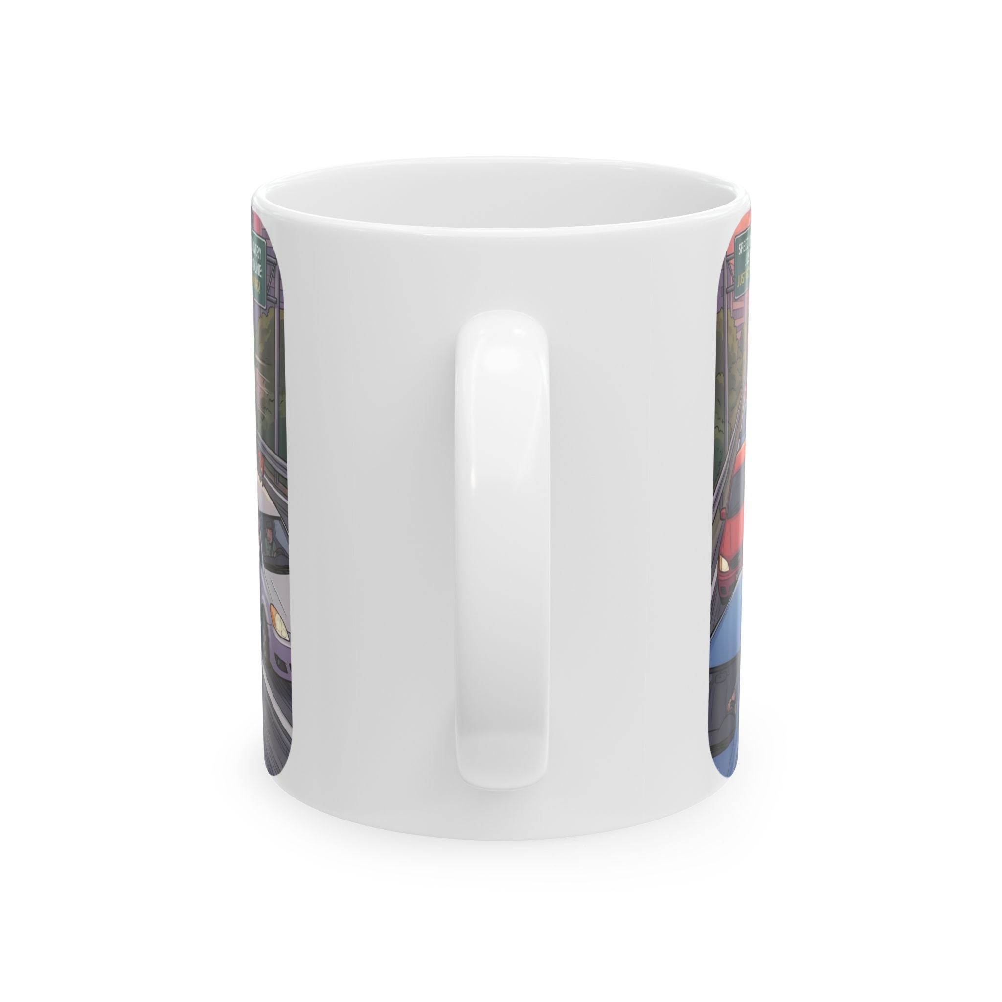 Trucker Life White Ceramic Mug – 'Fast Freight' Big Rig Tea Cup (11oz/15oz)