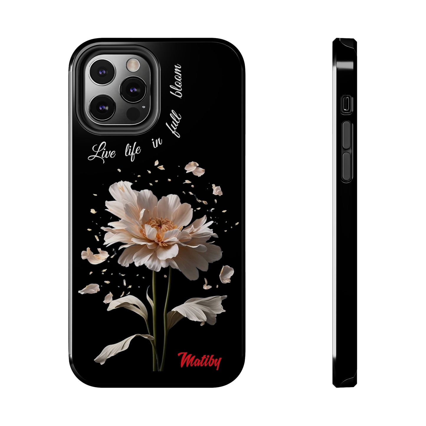 Matiby Amy's Special Flower Bloom Black Tough Phone Cases