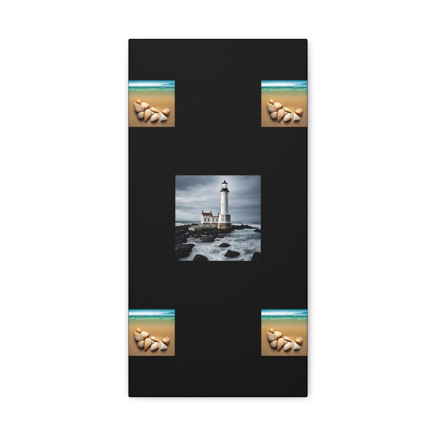 Lighthouse Black Canvas Gallery Wraps