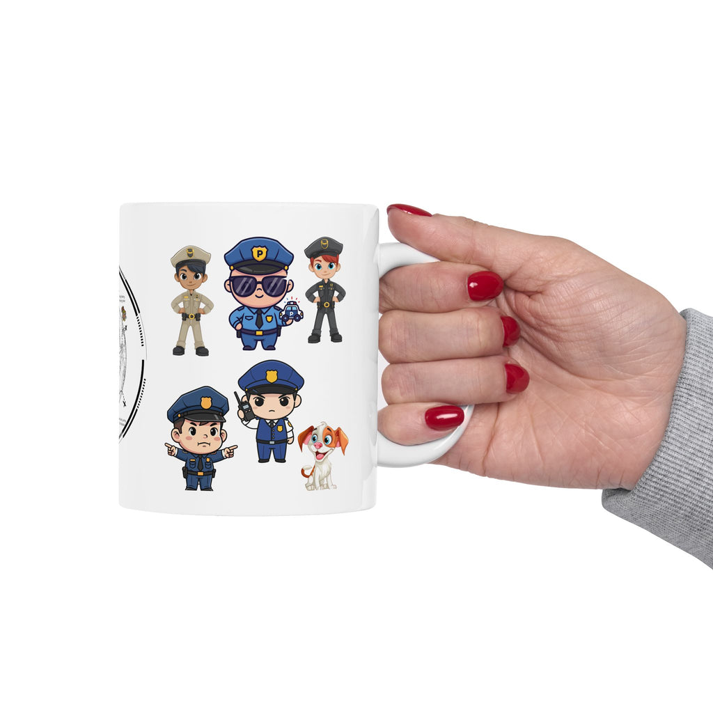 Thin Blue Line Pet Decor White Ceramic Mug — Law Enforcement Appreciation Gift Cup (11oz & 15oz)