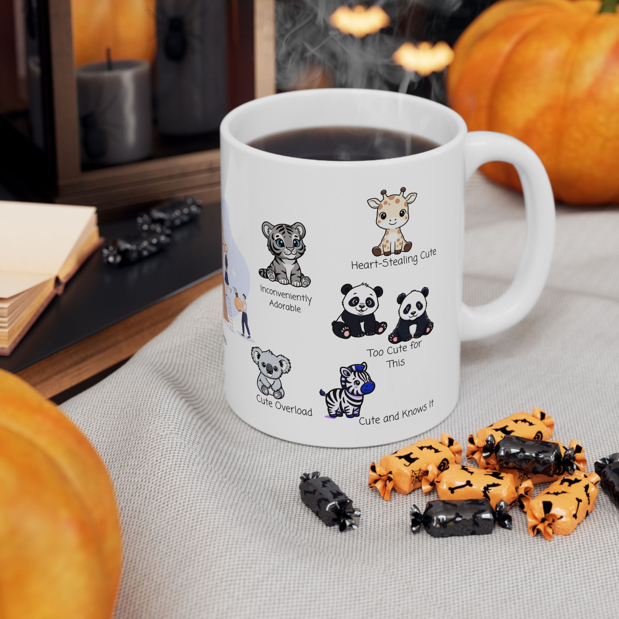 The Boutique Boss White Ceramic Mug — Adorable Cute Overload Cup (11oz/15oz)