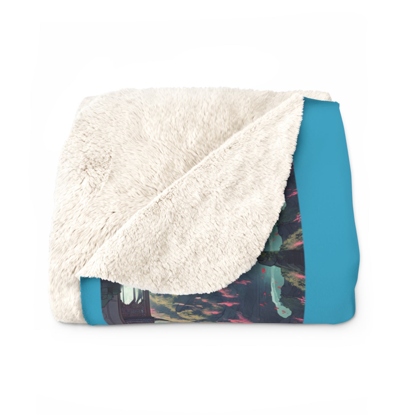 Matiby MEK Teal Sherpa Fleece Blanket