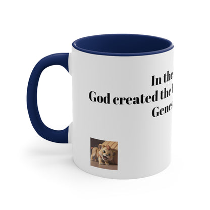 Bible Speaks Gen 1:1 Accent Mug, 11oz