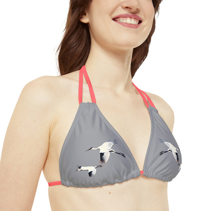 Grey Strappy Bikini Set (AOP)