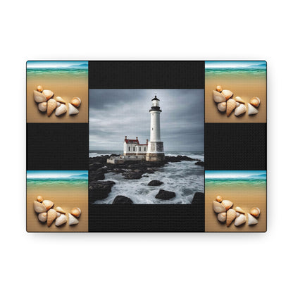 Lighthouse Black Canvas Gallery Wraps