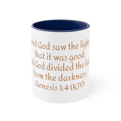 Bible Speaks Gen 1:4 Accent Mug, 11oz